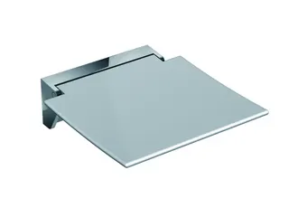 HEWI Klappsitz 350, B:350, T:373, Konsole chrom, Sitzf. farbig signalweiß
