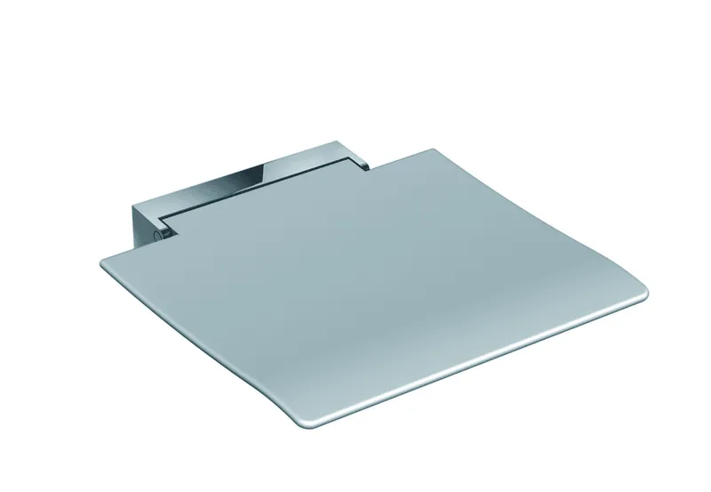 HEWI Klappsitz 450, B:450, T:463, Konsole chrom, Sitzf. farbig signalweiß