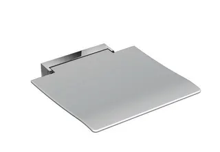 HEWI Klappsitz 450, B:450, T:463, Konsole chrom, Sitzf. farbig signalweiß – Bild 2