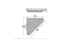 sanibel 2000-Eckschwammkorb 228x176mm A17 mit verdeckter Befestigung verchromt – Bild 2