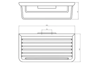 sanibel 2000-Schwammkorb tief 200x100mm A17 mit verdeckter Befestigung verchromt – Bild 2