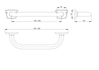 ASW Wannengriff Standard 30cm kantig Nr.103154 chrom – Bild 2
