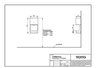 TOTO Europe Händetrockner Aufputz TYC324W weiß – Bild 4