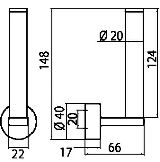 Emco Reservepapierhalter rondo2 00101 senkrecht, 1 Rolle chr – Bild 2