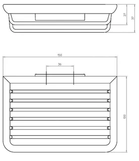 sanibel 2000-Seifenkorb 150x100mm A17 mit verdeckter Befestigung verchromt – Bild 2