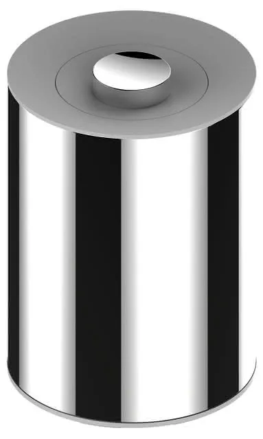 Abfalleimer, Deckel weiß design4YOU, verchromt