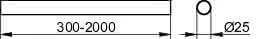 Keuco Brausevorhangstange Plan 14930, verchromt, 1400 mm – Bild 2