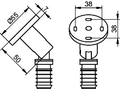 Keuco Wandbefestigung Plan 14934, mit Blende, für Deckenschrägen,sil-elox – Bild 2
