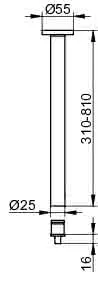 Keuco Deckenabhängung Plan 14941, als Set, verchromt, 700 mm – Bild 2