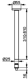 Keuco Deckenabhängung Plan 14941, als Set, verchromt, 800 mm – Bild 2