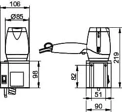 Keuco Haartrockner Plan 14995, verchromt/schwarzgrau, mit Halter – Bild 2