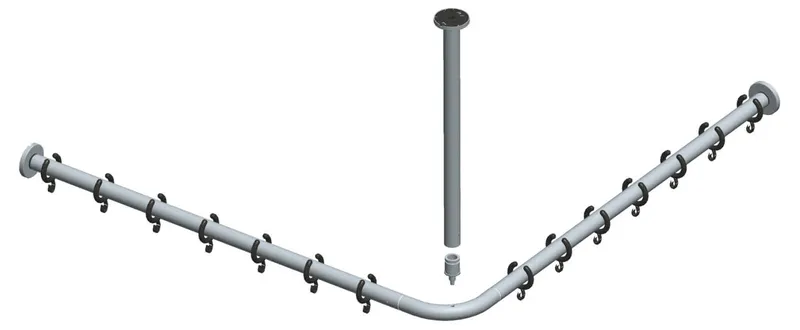 Keuco Brausevorhangstangen-Set Plan 14936, für Dusche 80x80, verchromt