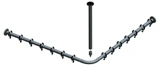 KE Brausevorhangstangen-Set Plan 14936, für Dusche 80x80, silber-eloxiert