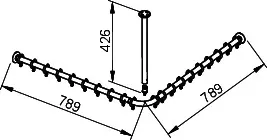 Keuco Brausevorhangstangen-Set Plan 14936, für Dusche 80x80, silber-eloxiert – Bild 2
