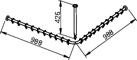 Keuco Brausevorhangstangen-Set Plan 14939, für Dusche Winkelform, 100x100,sil-elox – Bild 2