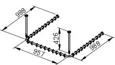 Keuco Brausevorhangstangen-Set Plan 14940, für Dusche U-Form, 100x100, verchromt – Bild 2