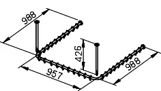 Keuco Brausevorhangstangen-Set Plan 14940, für Dusche U-Form, 100x100, sil-elox – Bild 2