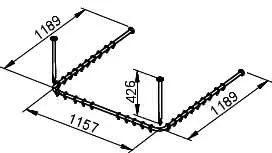 Keuco Brausevorhangstangen-Set Plan 14940, für Dusche U-Form, 120x120, verchromt – Bild 2