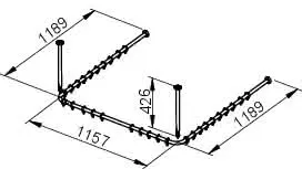 Keuco Brausevorhangstangen-Set Plan 14940, für Dusche U-Form, 120x120, sil-elox – Bild 2