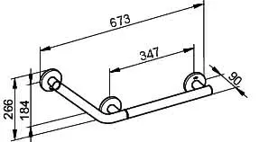 Keuco Winkelgriff Plan Care 34907, 135 Gr links, silber-eloxiert, 673/266 mm – Bild 2