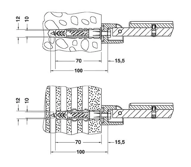 Keuco Bef.-Set 3 Plan Care 34992, 2xHolzschr.10x70 2xDübel UX 12