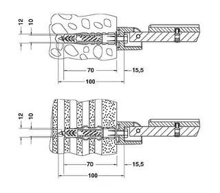 KE Bef.-Set 3 Plan Care 34992, 2xHolzschr.10x70 2xDübel UX 12