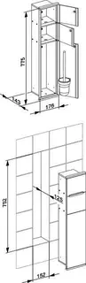 Keuco Modul WC 1 Plan Integral 44964, verchromt/Aluminium, links angeschlagen – Bild 2