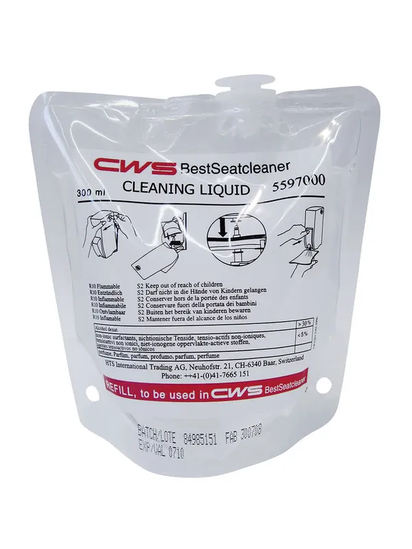CWS Liquid Flächendesinfektion 300 ml, für SeatCleaner (12 Beutel je 300 ml)