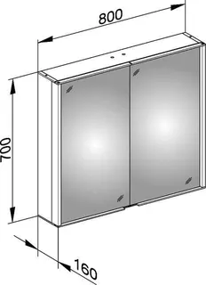 Keuco Spiegelschrank Royal Match 12802, silber-eloxiert, 800 x 700 x 160 mm – Bild 2