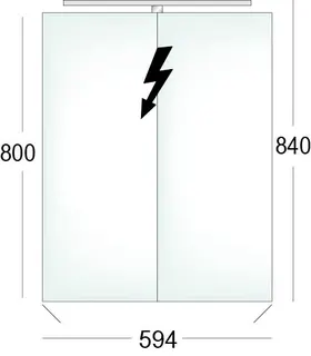 sanibel-Spiegelschrank ALU-GO A16 Nr. AZ2206L 594x800x150mm aus Aluminium