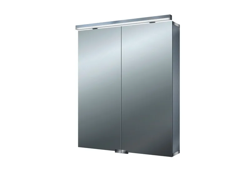 Emco Lichtspiegelschrank flat 05263 Aufputz, 2trg. 600 mm alu.