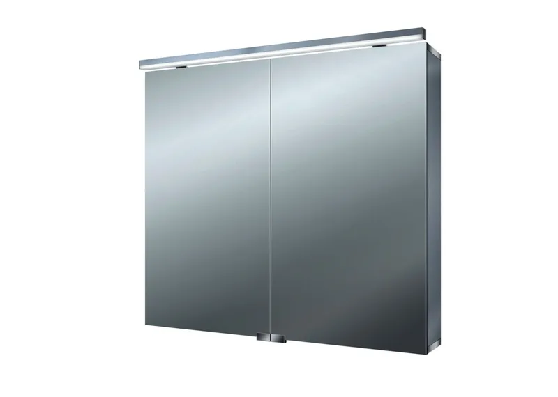 Emco Lichtspiegelschrank flat 05264 Aufputz, 2trg. 800 mm alu.