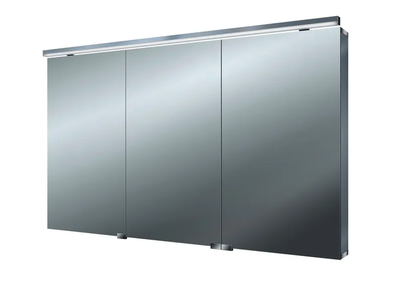 Emco Lichtspiegelschrank flat 05266 Aufputz, 3trg. 1200mm alu.
