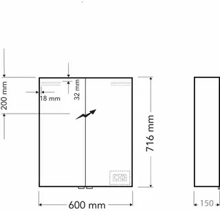 sanibel-Spiegelschrank ALU-TREND A17 600x716x150mm LED-Leuchte 2-türig – Bild 2