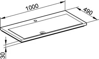 Keuco Mineralguss-Waschtisch Royal Reflex 34071 für 1 Loch Armaturen, weiß – Bild 2