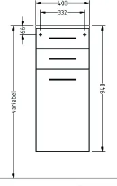 sanibel 4001 Mittelschrank SB10817R 400x940mm Anschlag rechts Ulme-Impresso – Bild 2