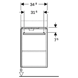Geberit Renova Compact US 34,8cm für HWB 40cm mit 1 Tür, 34,8x60,4x25,2cm, hellgrau – Bild 4