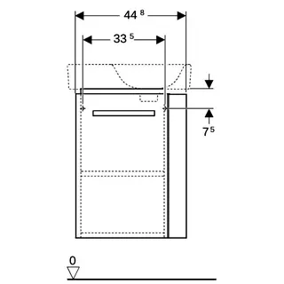 Geberit Renova Compact US 44,8cm für HWB 50cm mit HH rechts, 44,8x60,4x25,2cm, hellgrau – Bild 4