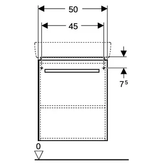 Geberit Renova Compact US 50cm für Waschtisch 55cm mit 1 Tür, 50x60,4x36,7cm, hellgrau – Bild 5