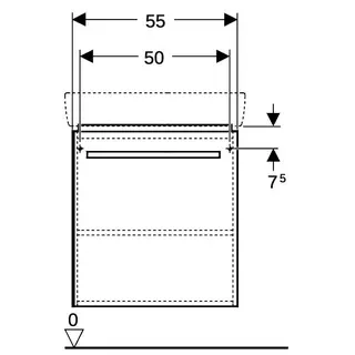 Geberit Renova Compact US 55cm für Waschtisch 60cm mit 1 Tür, 55x60,4x36,7cm, hellgrau – Bild 5