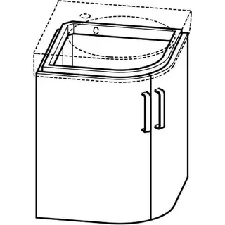 Geberit Renova Compact US 69cm für Eck-Waschtisch 69,5cm, mit 2 Türen, 69x60,4x55cm, hgrau – Bild 3