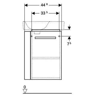 Geberit Renova Compact US 44,8cm für HWB 50cm mit HH links, 44,8x60,4x25,2cm, hellgrau – Bild 4