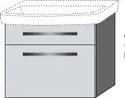 sanibel 4001 Waschtisch-Unterbau SB43617 A14 600mm breit Schubl./Auszug Ulme-Impresso