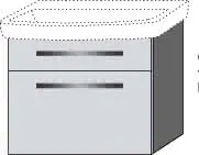 sanibel 4001 Waschtisch-Unterbau SB43679 A14 600mm breit Schubl./Auszug Glanz