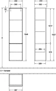 Villeroy & Boch Hochschrank Venticello 01 404x1546x372mm 1 Tür A:li Glossy White – Bild 3