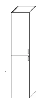 sanibel-Hochschrank 1.1 HSGM035L links 350x1600mm Eiche Cashmere – Bild 2