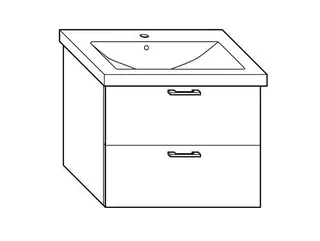 sanibel-Keramik-Waschtischelement 1.1 SFBO.063 630mm breit Weiß Hochglanz – Bild 2