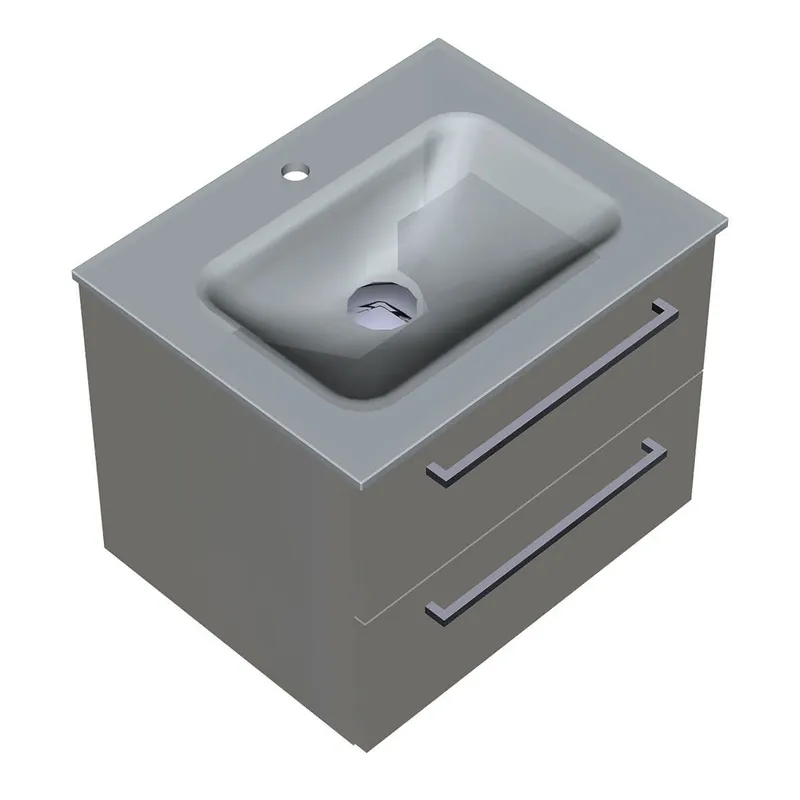 sanibel-Glas-Waschtischelement 1.1 SFBR.062 620mm breit Weiß Hochglanz