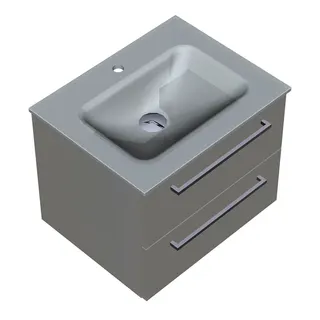 sanibel-Glas-Waschtischelement 1.1 SFBR.062 620mm breit Weiß Hochglanz