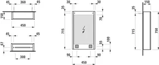 Laufen SPS Frame25 LED-Bel.verti. Sensor-Sch Steckd. 750x450 1Tür Scharn.li versp. – Bild 2